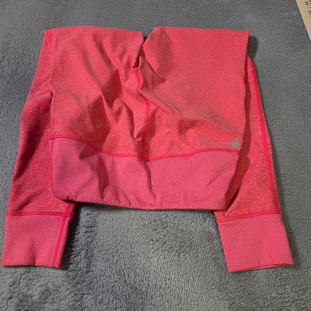 Zella Womens S Leggings Coral Pink Heathered High Waist Front Pocket Activewear - Picture 8 of 9